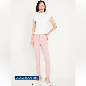 High-Waisted Pixie Skinny Ankle Pants. Bubblegum pink.